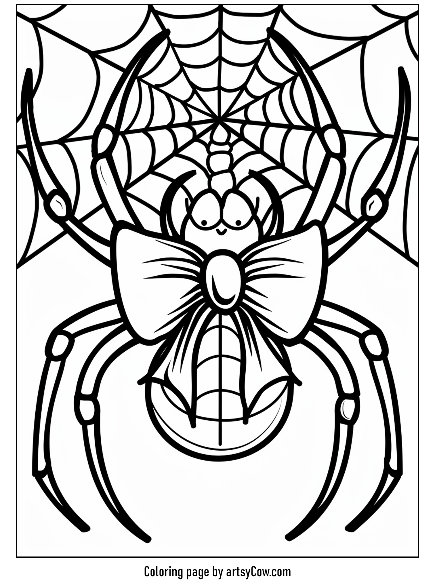 free halloween coloring pages for kids and adults, Spider's Elegant Halloween Bowtie